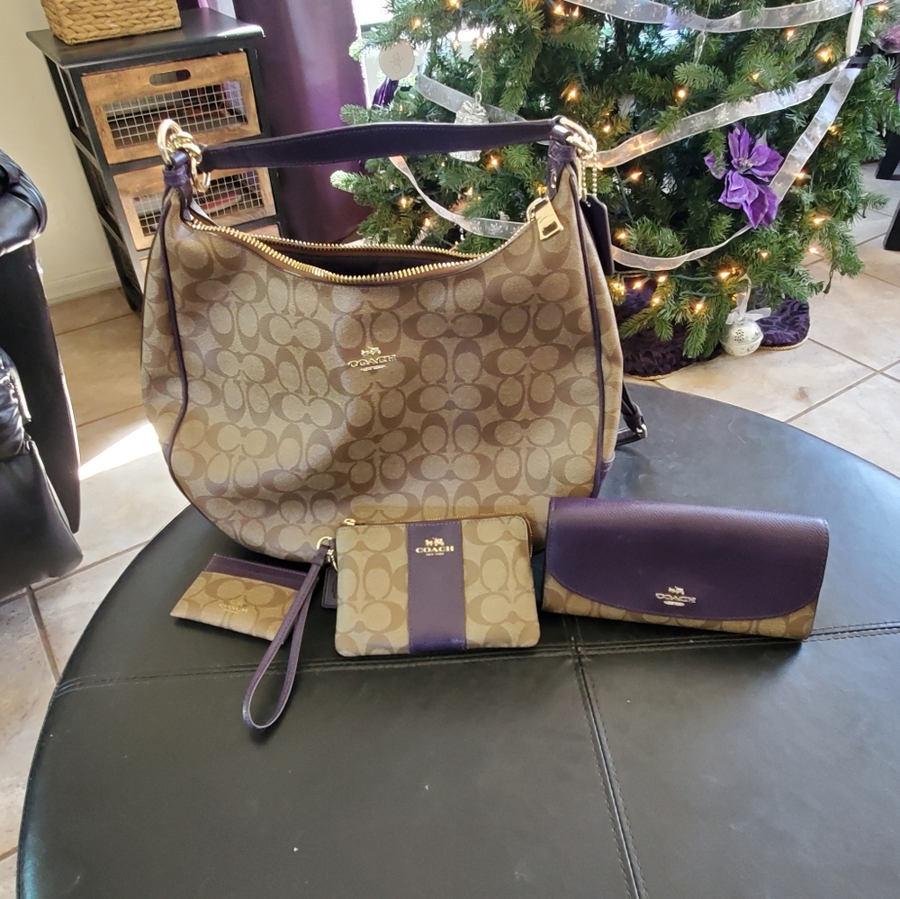 Purple and Tan COACH SET RARE